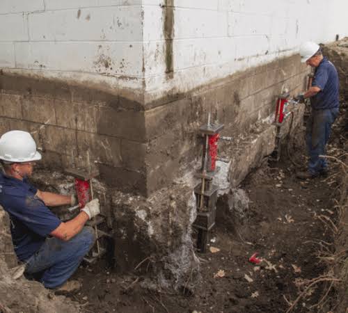 Professional foundation repair work